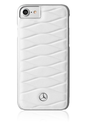 Mercedes-Benz Hard Cover Genuine Leather White, Pattern III, für Apple iPhone 8/7/6s/6, MEHCP7WHCLWH, Blister