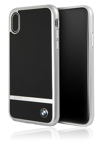 BMW Hard Cover Aluminium Stripe Black, Signature Collection für Apple iPhone iPhone X, BMHCPXASBK, Blister