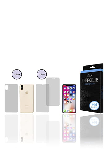 Crocfol DIEFOLIE Displayschutzfolie inklusive flüssigem Glas für iPhone Xs FULLBODY