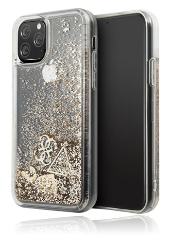GUESS Hard Cover Glitter Gold, für Apple iPhone 11 Pro Max, GUHCN65GLHFLGO, Blister
