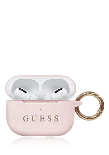 GUESS Cover Silicone Glitter Light Pink, für Apple AirPods Pro, GUACAPSILGLLP, Blister