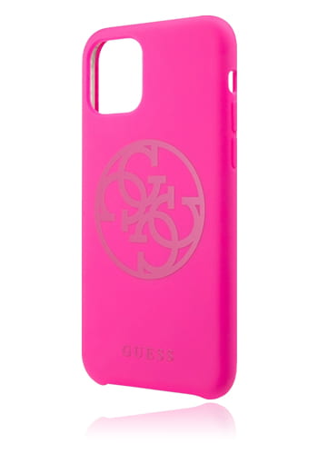 GUESS Hard Cover Silicone 4G Tone Pink, für Apple iPhone 11 Pro Max, GUHCN65LS4GFU, Blister