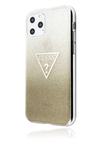 GUESS Hard Cover Solid Glitter Gold, für Apple iPhone 11 Pro Max, GUHCN65SGTLGO, Blister