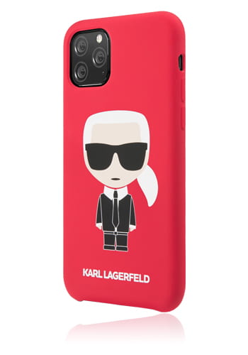 Karl Lagerfeld Cover Silicone Iconic Red, für Apple iPhone 11, KLHCN61SLFKRE, Blister