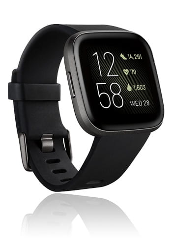 FitBit Versa 2 Schwarz/Carbon, Smartwatch mit Armband