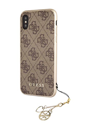 GUESS Hard Cover Charms 4G Brown, für Apple iPhone X / Xs, GUHCPXGF4GBR, Blister