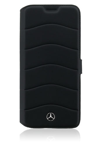 Mercedes-Benz Book Case Leather Black, Wave III Line, für Samsung Galaxy G955 S8 Plus, MEFLBKS8LCUSBK, Blister
