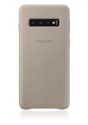 Samsung Leather Cover Grey, für Samsung G973 Galaxy S10, EF-VG973LJ, Blister