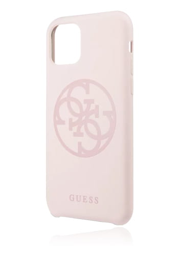 GUESS Hard Cover Silicone 4G Light Pink, Tone on Tone für Apple iPhone 11, GUHCN61LS4GLP, Blister