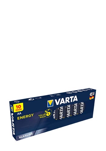 Varta Batterie Alkaline, Mignon, AA, LR06, 1.5V, Energy, Retail Box (10-Pack)