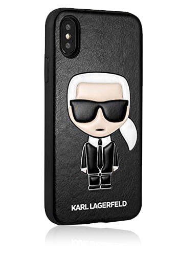 Karl Lagerfeld Hard Cover Black, Iconic Karl Embossed, für Apple iPhone XS/X, KLHCPXIKPUBK, Blister