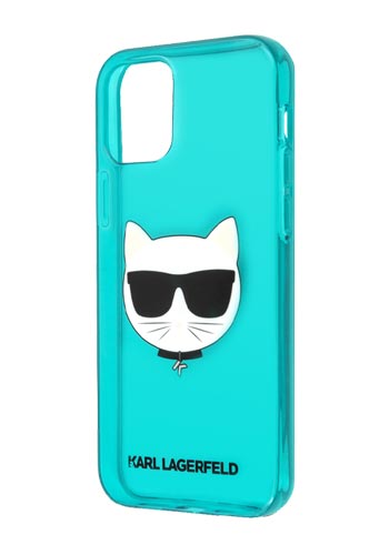 Karl Lagerfeld Hard Cover Choupette Head Fluo Blue, für Apple iPhone 12 Pro Max, KLHCP12LCHTRB, Blister