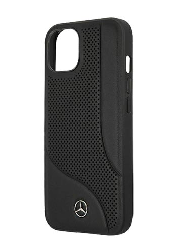 Mercedes-Benz Hard Cover Leather Perforated Black, Urban Line, für Apple iPhone 13 Mini, MEHCP13SARMBK, Blister