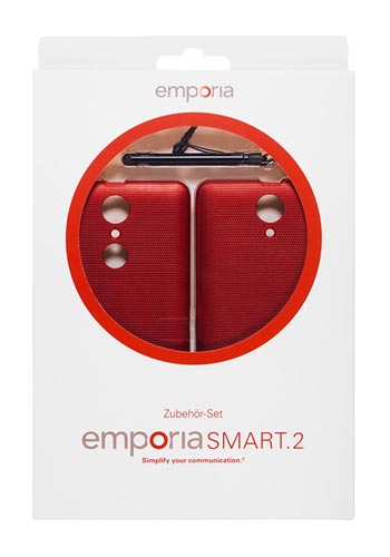 Emporia Zubehörst - 2 x Akkudeckel + Eingabestift Red-Black, für Emporia Smart2