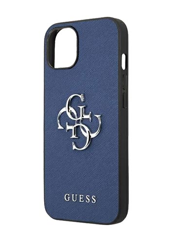 GUESS Hard Cover Saffiano 4G Big Metal Logo Blue, for iPhone 13, GUHCP13MSA4GSBL