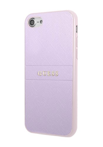 GUESS PU Leather Saffiano Case Purple, for iPhone SE 2022, GUHCI8PSASBPU