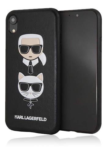 Karl Lagerfeld Hard Cover Karl and Choupette für Apple iPhone XR Black, KLHCI61KICKC