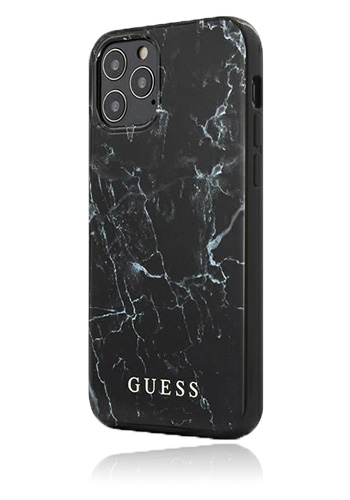 GUESS Hard Cover für Apple iPhone 12 Pro Max Black, Marble, GUHCP12LPCUMABK, Blister