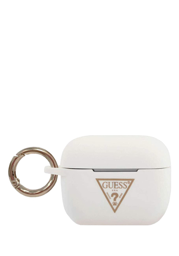 GUESS Cover Silicone Triangle für Apple AirPods Pro White, GUACAPLSTLWH, Blister