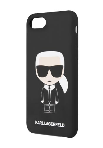 Karl Lagerfeld Hard Cover Full Body für Apple iPhone 7, 8, SE (2020) Black, KLHCI8SLFKBK, Blister