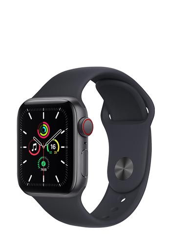 Apple Watch SE Aluminium Cellular + GPS Space Grey, Sportarmband Midnight, MKR23FD/A, 40mm