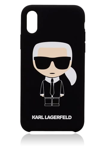 Karl Lagerfeld Cover Iconic Silicone für Apple iPhone XS / X Black, KLHCPXSLFKBK, Blister
