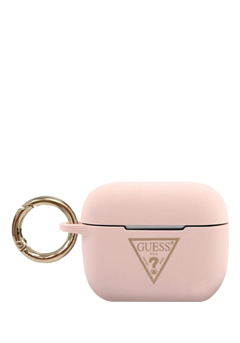 GUESS Cover Silicone Triangle für Apple AirPods Pro Pink, GUACAPLSTLPI, Blister