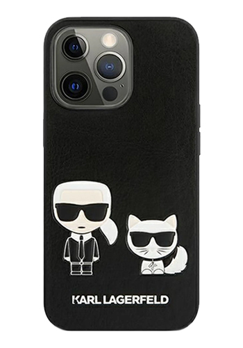 Karl Lagerfeld Hard Cover Karl and Choupette Ikonic for iPhone 13 Pro Black, KLHCP13LPCUSKCBK
