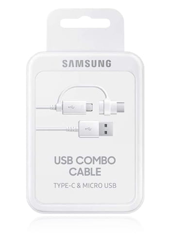 Samsung USB Combo-Kabel USB Typ-C & Micro-USB White, EP-DG930DW, 150cm, Blister