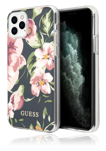 GUESS Hard Cover Flower für Apple iPhone 11 Pro Navy Blue, GUHCN58IMLFL03, Blister
