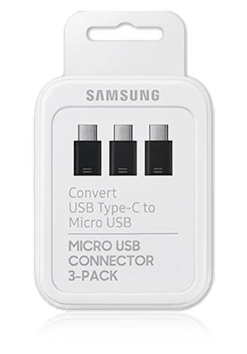 Samsung USB Typ-C auf micro USB Adapter 3er-Pack Black, EE-GN930KB, Blister