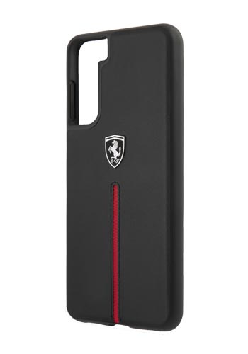 Ferrari Leather Cover für Samsung G996 Galaxy S21+ Black, Off Track, FEOSIHCS21MBK, Blister