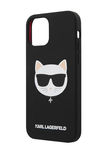Karl Lagerfeld Cover SIlicone Choupette Head Black, für Apple iPhone 12 Pro Max, KLHCP12LSLCHBK, Blister