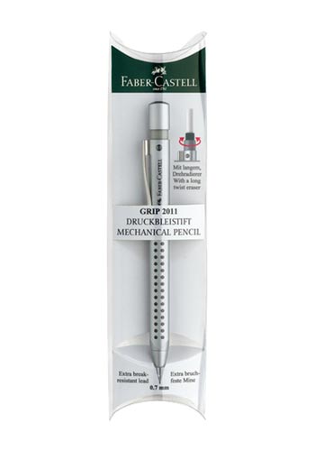 Faber-Castell Druckbleistift Grip 2011 Silber Im Geschenkset 131211