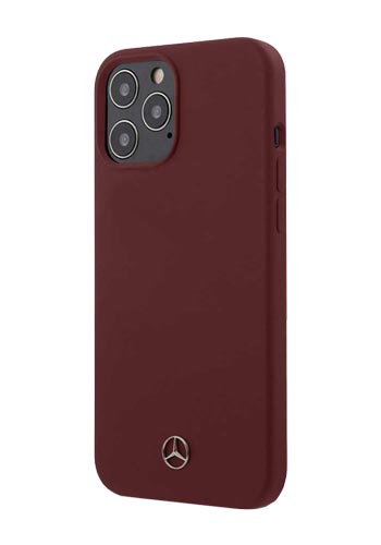 Mercedes-Benz Hard Cover Silicone Line Red,für Apple iPhone 12/12 Pro, MEHCP12MSILRE
