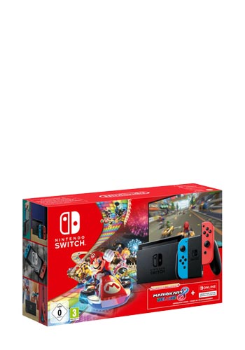 Nintendo Switch V2 2019 Edition 32GB, neon red - neon blue Mario Kart 8 Deluxe
