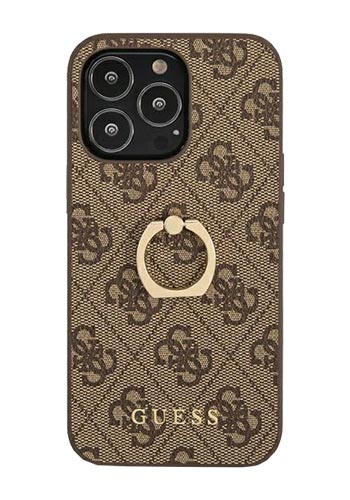 GUESS Hard Cover 4G Ring Stand Brown, for iPhone 13 / 13 Pro, GUHCP13L4GMRBR