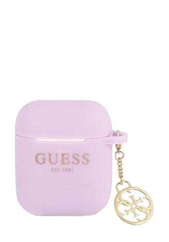 GUESS Cover 4G Charm Silicone Pink, für Apple AirPods 1 & 2, GUA2LSC4EU