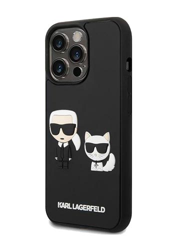 Karl Lagerfeld Hard Cover Karls Head Black, für Apple iPhone 12 / 12 Pro, KLHCP12MSAKHBK