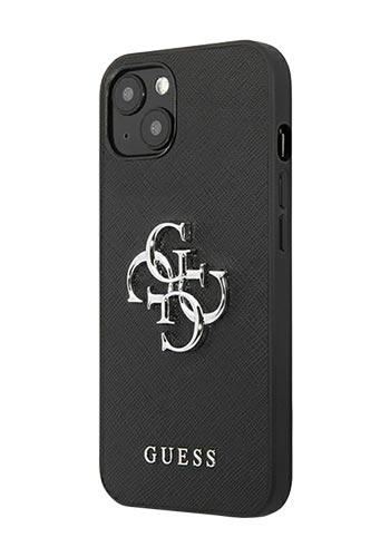 GUESS Hard Cover Saffiano 4G Big Metal Logo for iPhone 13 Mini Black, GUHCP13SSA4GSBK