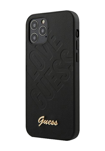 GUESS Hard Cover Iridescent Love Black, für Apple iPhone 12 Pro Max, GUHCP12LPUILGBK