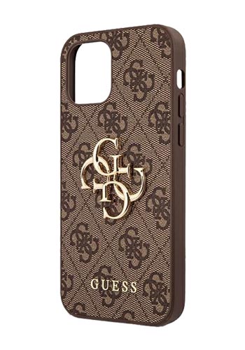 GUESS Hard Cover 4G Big Metal Logo Brown, für Apple iPhone 12 Pro Max, GUHCP12L4GMGBR