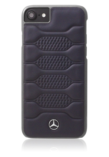 Mercedes-Benz Hard Cover Genuine Leather Pattern I Blue Abyss ,für Apple iPhone 8/7/6, MEHCP7PGRNA, Blister