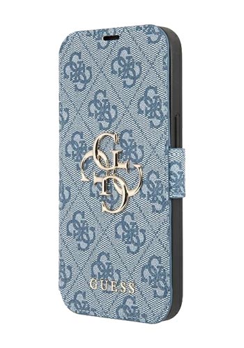 GUESS Book Case 4G Big Metal Logo Blue, iPhone 13 Pro, GUBKP13L4GMGBL