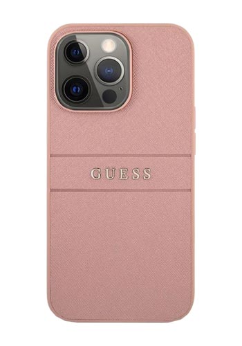 GUESS Hard Cover Saffiano Pink, for iPhone 13 Pro, GUHCP13LPSASBPI