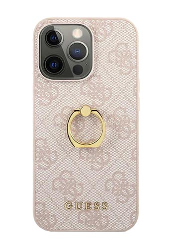 GUESS Hard Cover 4G Ring Case Pink, for iPhone 13 Pro Max, GUHCP13X4GMRPI