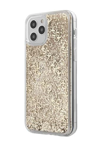 GUESS Hard Cover Gold, 4G Liquid Glitter, Apple iPhone 12/12 Pro, GUHCP12MLG4GSLG