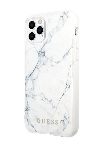 GUESS Hard Cover Marble White, für iPhone 11, GUHCN61PCUMAWH, Blister