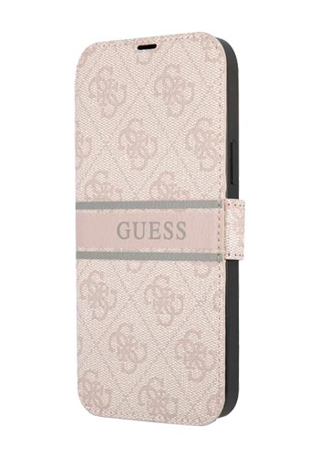 GUESS Book Case 4G Stripe Pink, für iPhone 13 Mini, GUBKP13S4GDPI, Blister