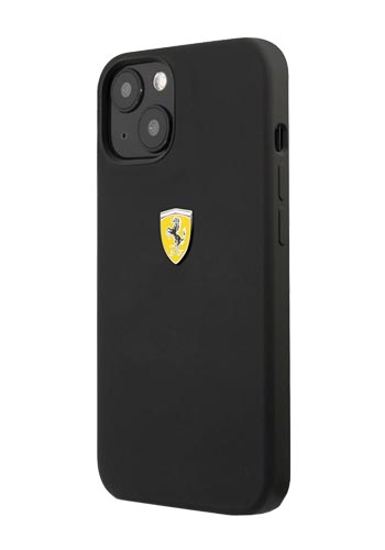 Ferrari Hard Cover Silicone On Track Black, für iPhone 13, FESSIHCP13MBK